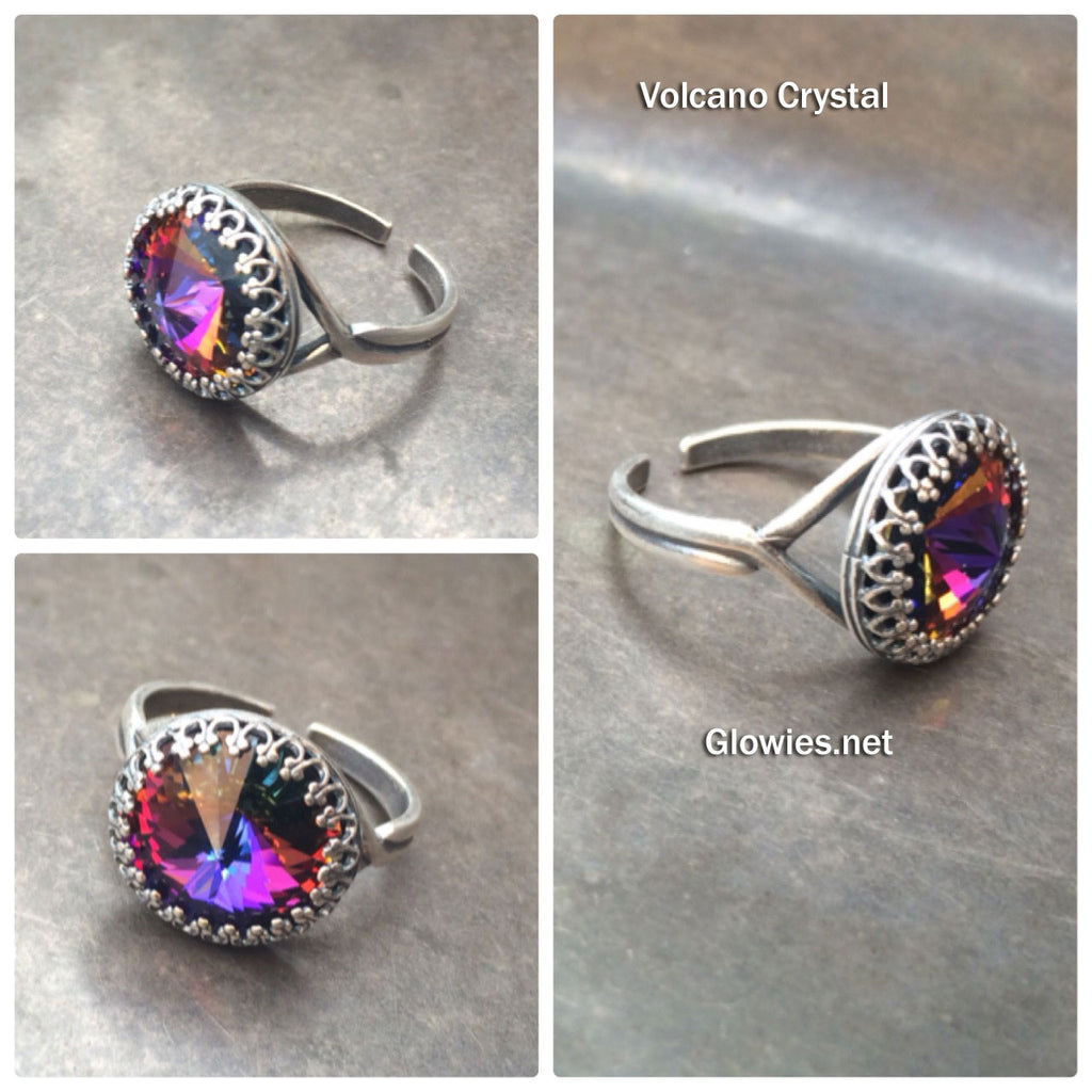 Crystal Volcano Iridescent Sew On Montee Rhinestone Set In - Foto 9