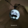 Lone Wolf Wandering Full Moon Glow Necklace