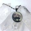 Lone Wolf Wandering Full Moon Glow Necklace