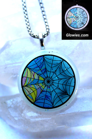 Wednesday Addams Ophelia Hall Stained Glass Window Glow Necklace