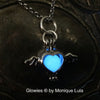 Heart of The Wind Glow Orb with Wings Necklace