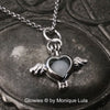 Heart of The Wind Glow Orb with Wings Necklace