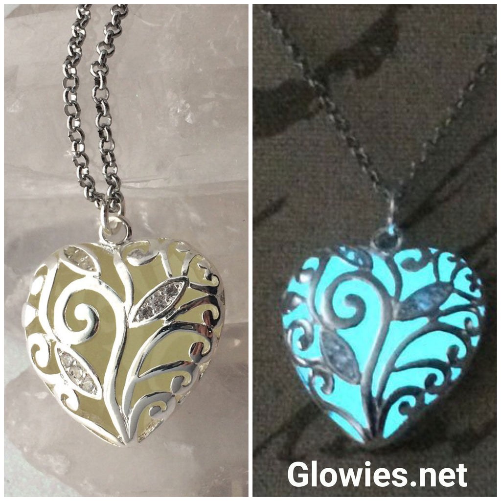 Heart of Winter Frozen Forest Glow in the Dark Necklace