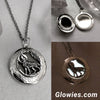 Howling Wolf Full Moon Glow Locket ® for Pictures