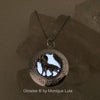Howling Wolf Full Moon Glow Locket ® for Pictures