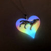 Howling Wolf Glow in the dark Lula Heart Necklace