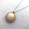 Round Wood Opal Glow Stone Necklace
